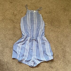 Striped blue and white romper